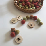 Autumnal Wool Balls 2cmD