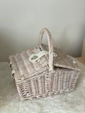 White Wash Picnic Basket