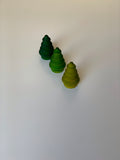 Green Wooden Tree Peg Dolls - Set of 3