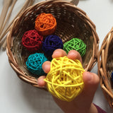 Colourful Wicker Balls / Set of 7