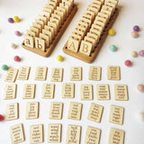 Wooden Uppercase Lowercase letter cards with holder / Set of alphabet cards with stand