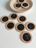 Blackboard / Vinyl Wood Coins
