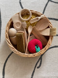 Carla’s Treasure Basket with 15 sensory-rich objects