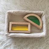 Montessori Presentation Tray / Lined Rectangular Willow Baskets