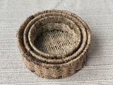 Round Seagrass Baskets - Set of 3 / Outlet