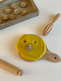 Carla’s Treasure Wooden Number Playdough Stamps / Double Sided 0-9 log slices