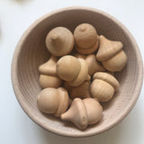 Wooden Acorns - set of 10 / Outlet