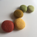 Yellow-Green Stacking Felted Pebbles