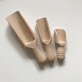 Natural wooden scoops