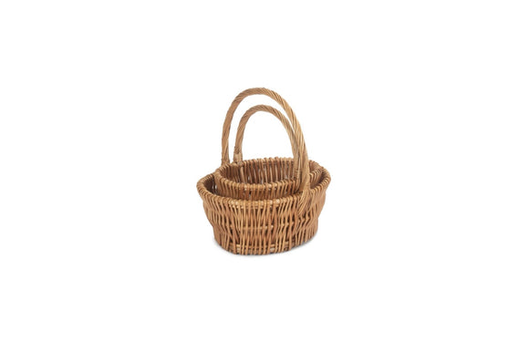 Vertical weave shoppers / willow baskets