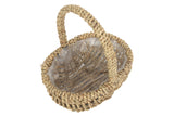 Seagrass small shopper basket with plastic lining, flower basket