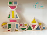 Rainbow Block Set / Creative acrylic building blocks / 24 pcs