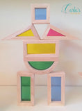 Rainbow Block Set / Creative acrylic building blocks / 24 pcs