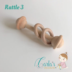 Montessori Wooden Baby Rattle 3