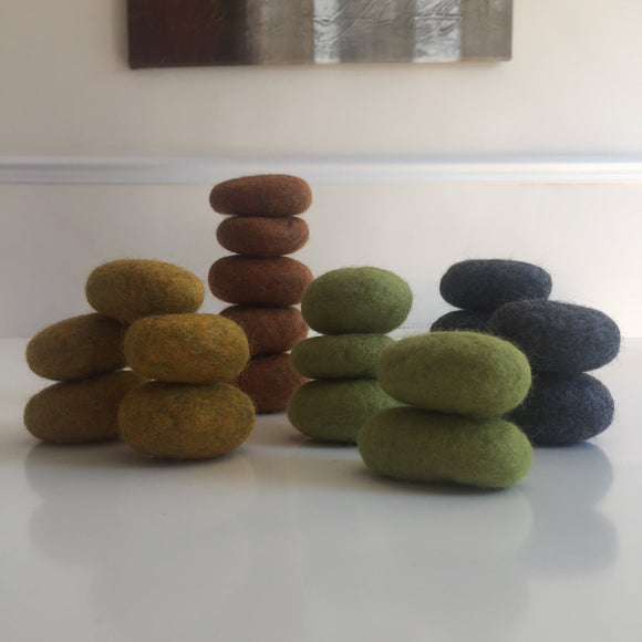 Felted pebbles