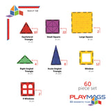 Playmags 60 Piece Starter Magnetic Tiles Play Set