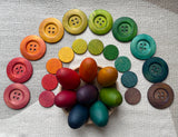 Carla’s Treasure Rainbow Counters / Organic Wood Coins / Loose Parts