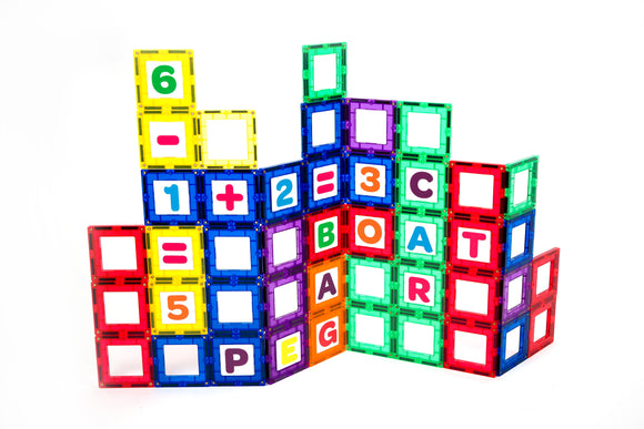 Playmags Magnetic Tile Building Set: EXCLUSIVE Educational Clickins – 80pieces