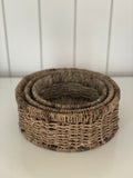 Round Seagrass Baskets - Set of 3 / Outlet