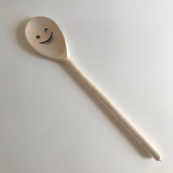 Large Wooden Spoon / Smiley Face Shaped Spoon 30cm