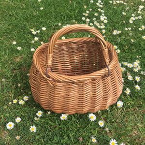 Wicker Oval Shopping Basket with Swing Handles / Child’s Swing Handled Coracle