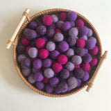 Shades of Purple Wool Balls 2cmD