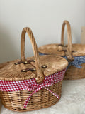Check Oval Picnic Basket - Red
