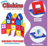 Playmags Magnetic Tile Building Set: Educational Clickins – 36pieces