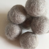 Grey Felted Balls - 10 pieces - 20mm pompoms