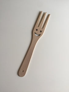 Large Smiley Wooden Fork 😃