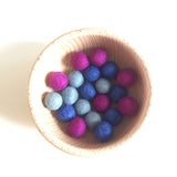 Cool Felted Balls - Set of 10 pompoms - each 20mmD