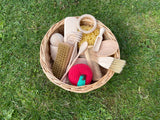 Carla’s Treasure Basket with 15 sensory-rich objects