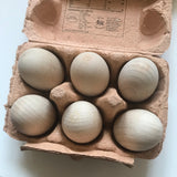 Wooden eggs - Set of 6 / Outlet