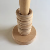 Natural wooden kitchen towel roll holder / DYI stacking toy 4