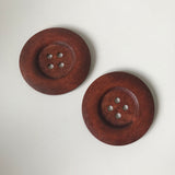 Extra Large Wooden Brown Buttons, Threading Activity Set