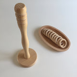 Natural wooden kitchen towel roll holder / DYI stacking toy 4
