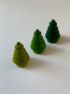 Green Wooden Tree Peg Dolls - Set of 3