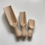 Natural wooden scoops